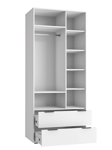 Шкаф платяной Оптима ОП-25 белый структурный/меренга