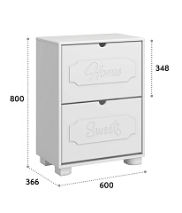 Тумба для обуви ДримСтар ДС-22 белое дерево