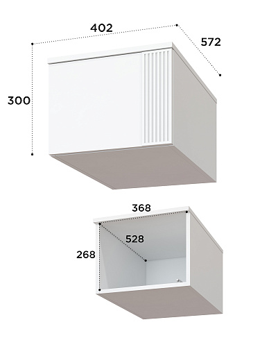 Антресоль Эмилия ЭЛ-53 белый структурный/меренга