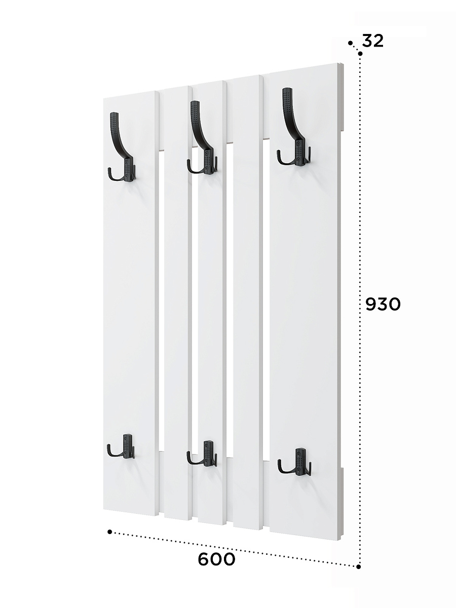 Вешалка Эмилия ЭЛ-6 белый структурный