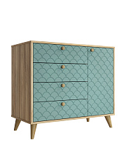 Комод Велламо ВО-11 блэквуд ячменный/бирюза