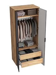 Шкаф для одежды Оптима ОП-14 дуб крафт золотой/графит