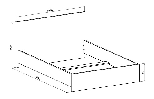 Кровать Виктория ВИ-31 (1400x2000) дуб крафт золотой