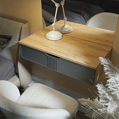 Тумба подвесная ЭЛ-22 дуб крафт золотой/графит