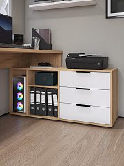 Стол угловой Оптима ОП-22 дуб крафт золотой/меренга