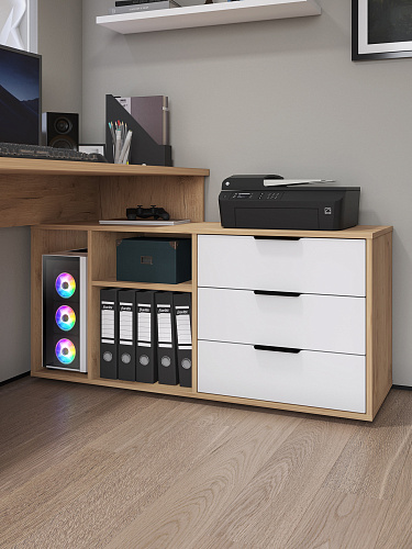 Стол угловой Оптима ОП-22 дуб крафт золотой/меренга