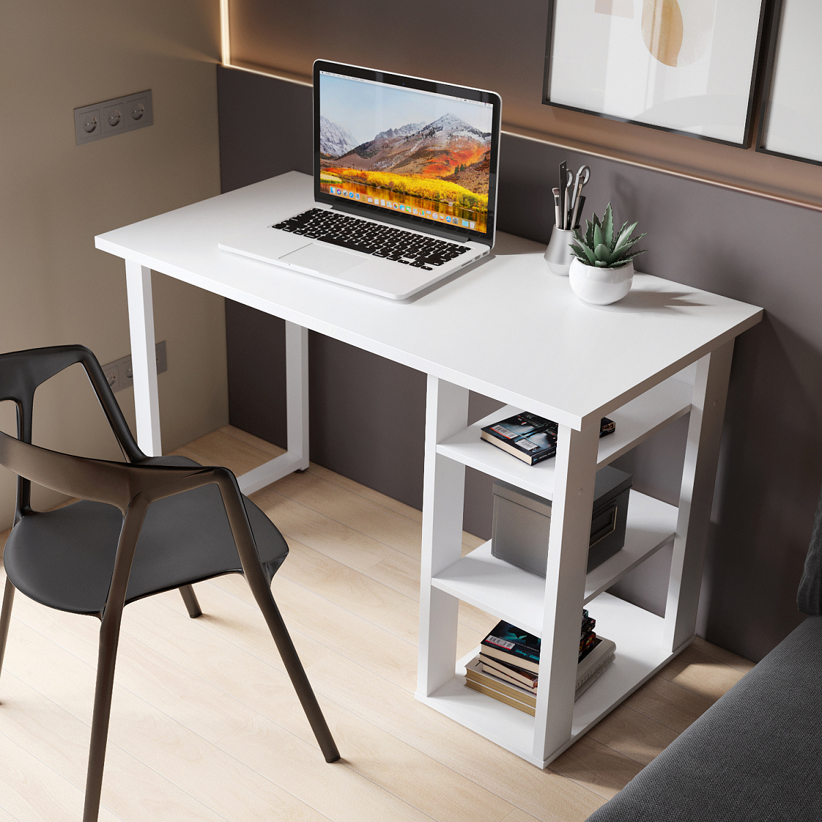 Стол С-611 (1200х600) белый структурный 