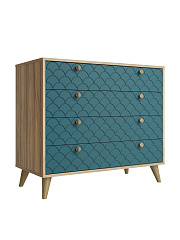 Комод Велламо ВО-12 блэквуд ячменный/морская волна