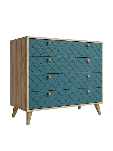 Комод Велламо ВО-12 блэквуд ячменный/морская волна