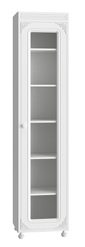 Шкаф Ассоль АС-533К со стеклом (правый) белое дерево