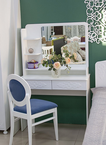 Полка с зеркалом ТН-2 белый структурный