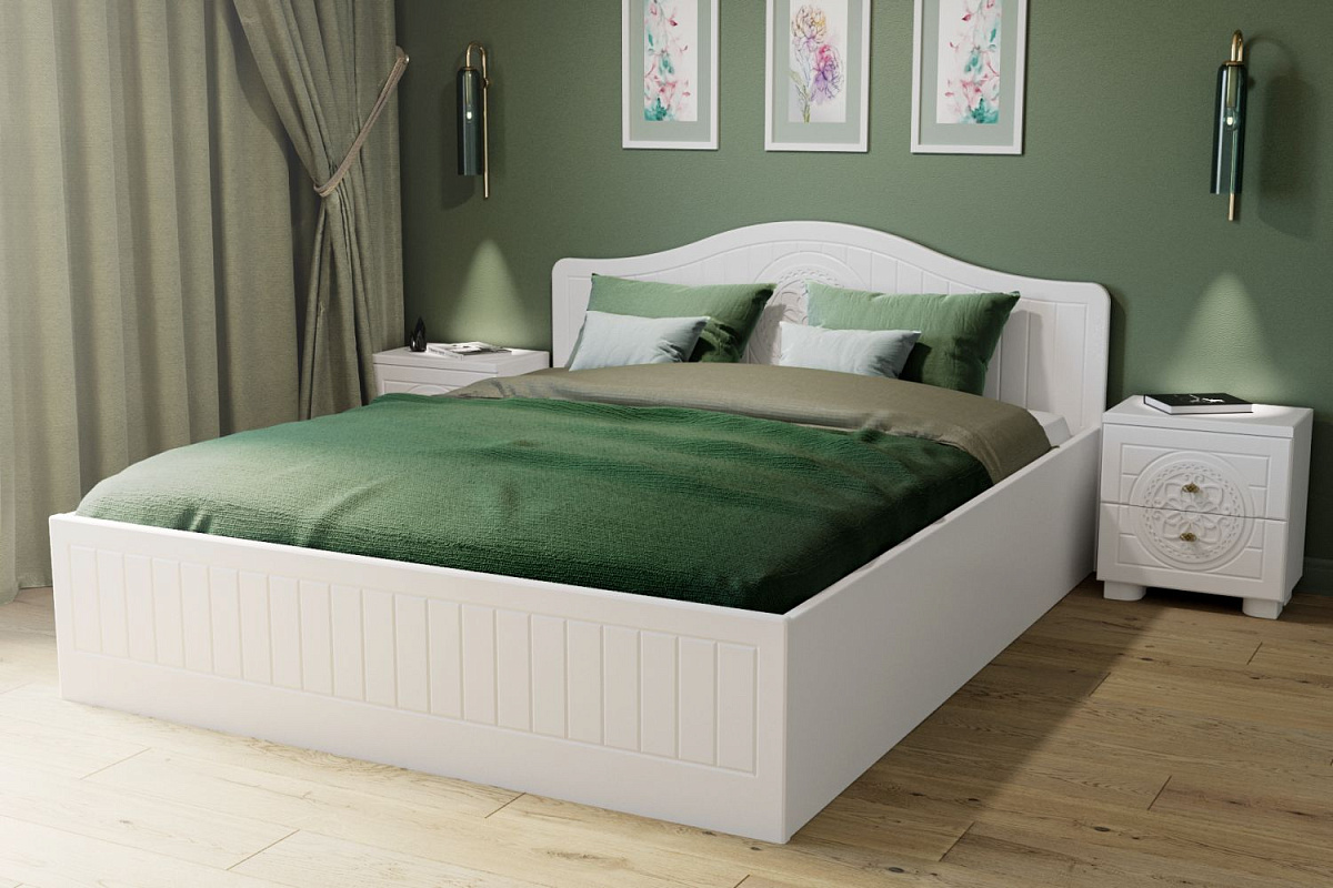 Кровать «Монблан» МБ-606К (2000х1600) белое дерево