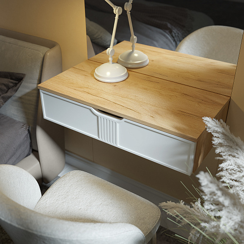 Тумба подвесная ЭЛ-22 дуб крафт золотой/меренга