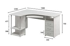 Стол компьютерный С-237 северное дерево светлое