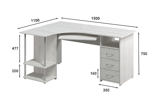 Стол компьютерный С-237 северное дерево светлое
