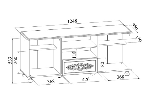 Тумба под ТВ Ассоль АС-13 белое дерево