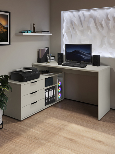 Стол угловой Оптима ОП-21 глиняный серый/риолит