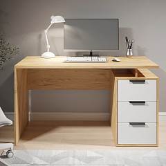 Стол С-407 дуб крафт золотой/меренга (1350*600)