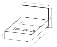 Кровать Анастасия АН-20К (2000x1200) дуб роше