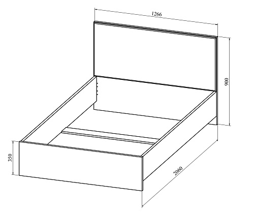 Кровать Анастасия АН-20К (2000x1200) дуб роше