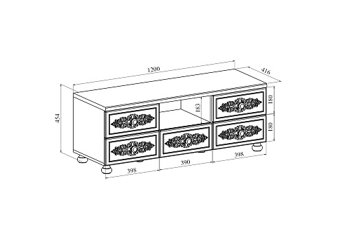 Тумба под ТВ Ассоль АС-56 белое дерево