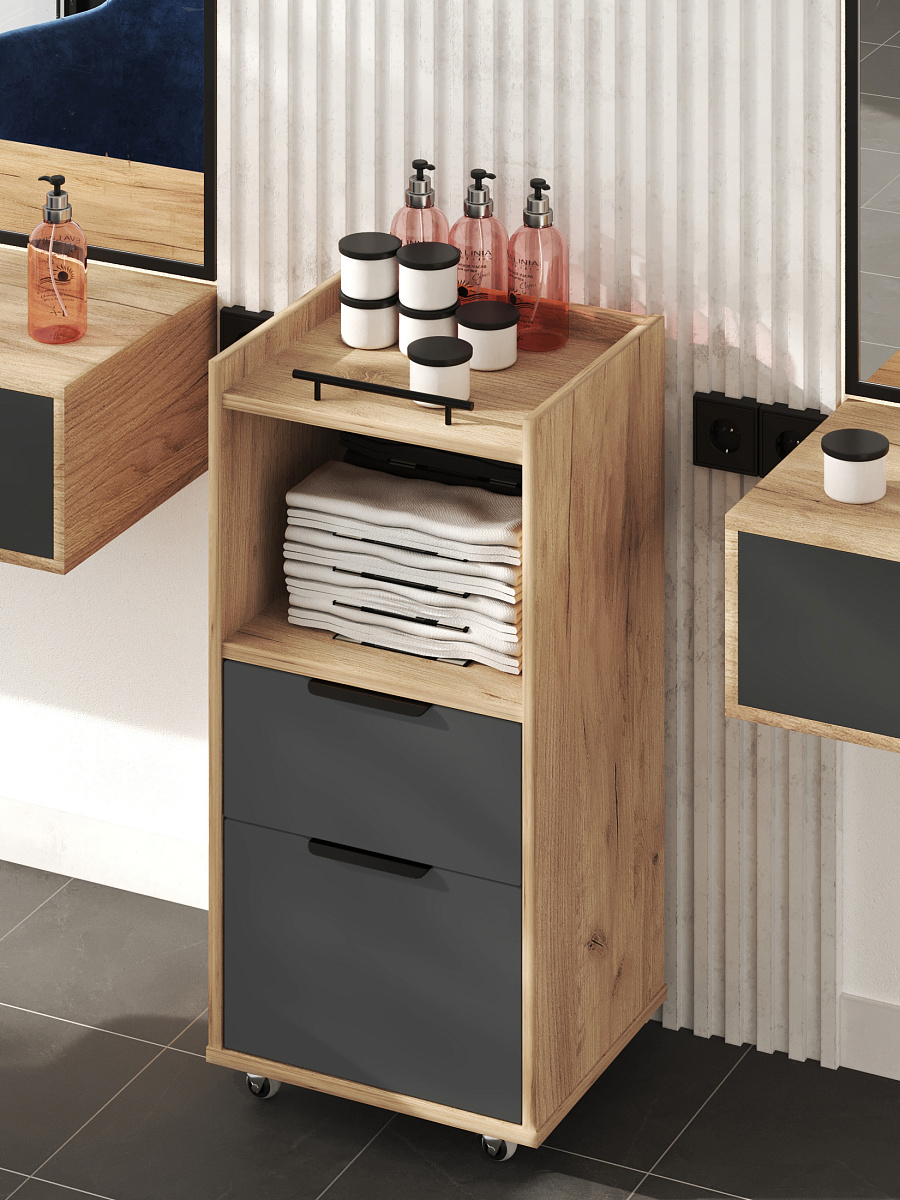 Тумба комбинированная К-33 дуб крафт золотой/графит