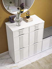 Комод Эмилия ЭЛ-20 белый структурный/меренга