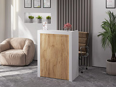 Тумба/ресепшн Р-01 белый структурный/дуб крафт золотой