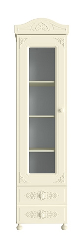 Шкаф-пенал со стеклом Ассоль плюс АС-1 ваниль