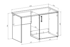 Стол с тумбой под холодильник Виктория ВИ-12 северное дерево светлое