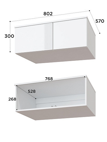 Антресоль Эмилия ЭЛ-54 белый структурный/меренга