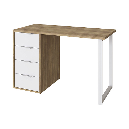 Стол С-410 блэквуд ячменный/меренга (1200х550 белая опора)