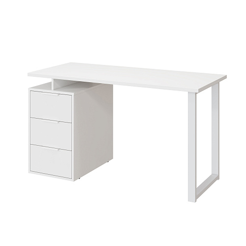 Стол С-416 белый структурный/меренга (1350*600 белая опора)