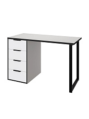 Стол С-400 белый структурный/меренга/черная кромка