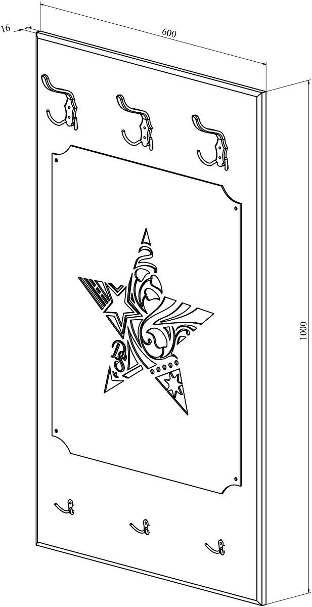 Вешалка ДримСтар ДС-31 дуб сонома темный