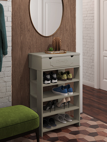 Тумба для обуви ДримСтар ДС-21 (600) глиняный серый/риолит