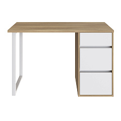 Стол С-411 блэквуд ячменный/меренга (1200х550 белая опора)