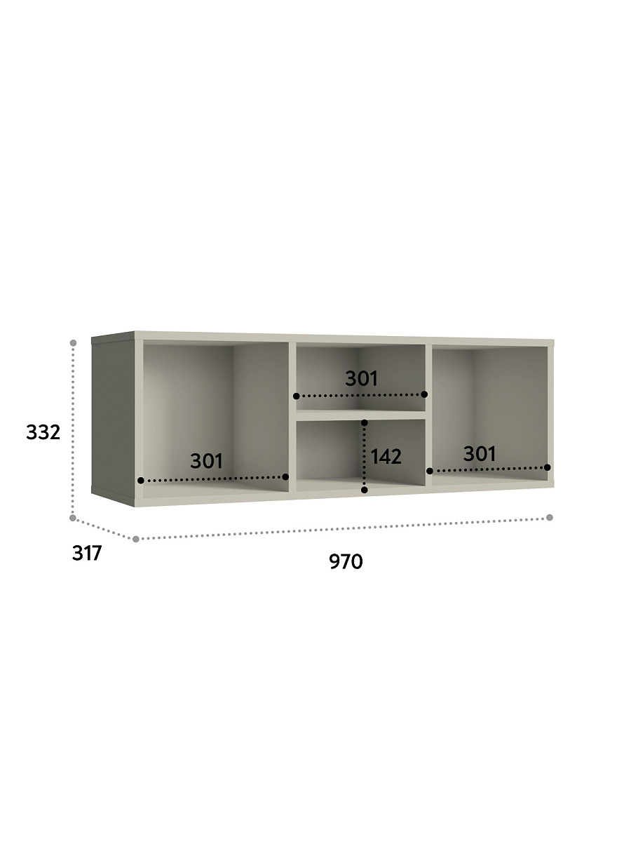 Полка П-02 глиняный серый