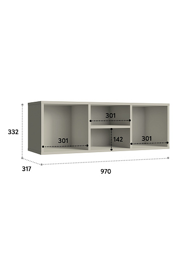 Полка П-02 глиняный серый