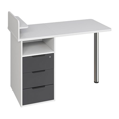 Стол С-405 белый структурный/графит