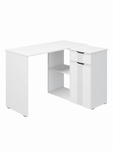 Стол угловой Эмилия ЭЛ-46 белый структурный/меренга