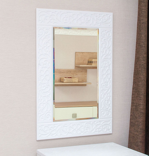 Зеркало Соня Премиум СО-40 (600х900) белое дерево