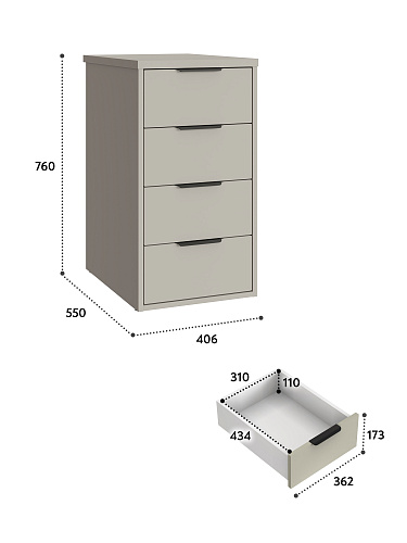 Тумба К-52 глиняный серый/риолит