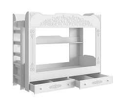 Кровать двухъярусная Ассоль АС-25 (2000х900) белое дерево