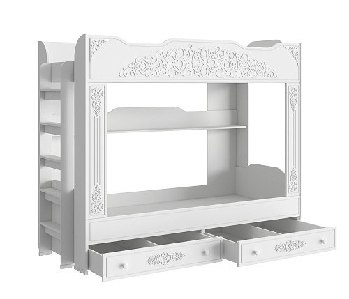 Кровать двухъярусная Ассоль АС-25 (2000х900) белое дерево