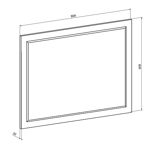 Зеркало Виктория ВИ-18 (800x600) дуб крафт золотой