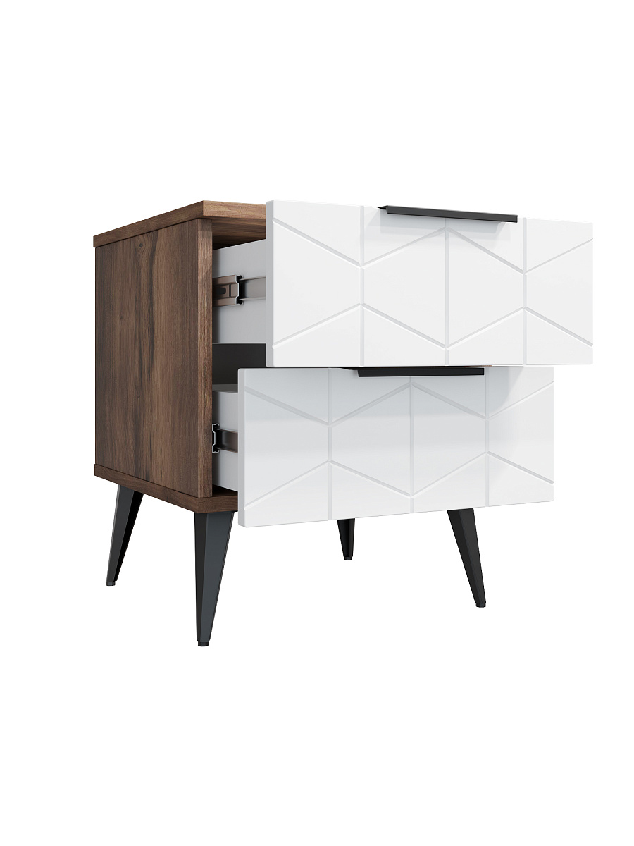 Тумба прикроватная Контемпо КТ-04 дуб барокко янтарный/бланж