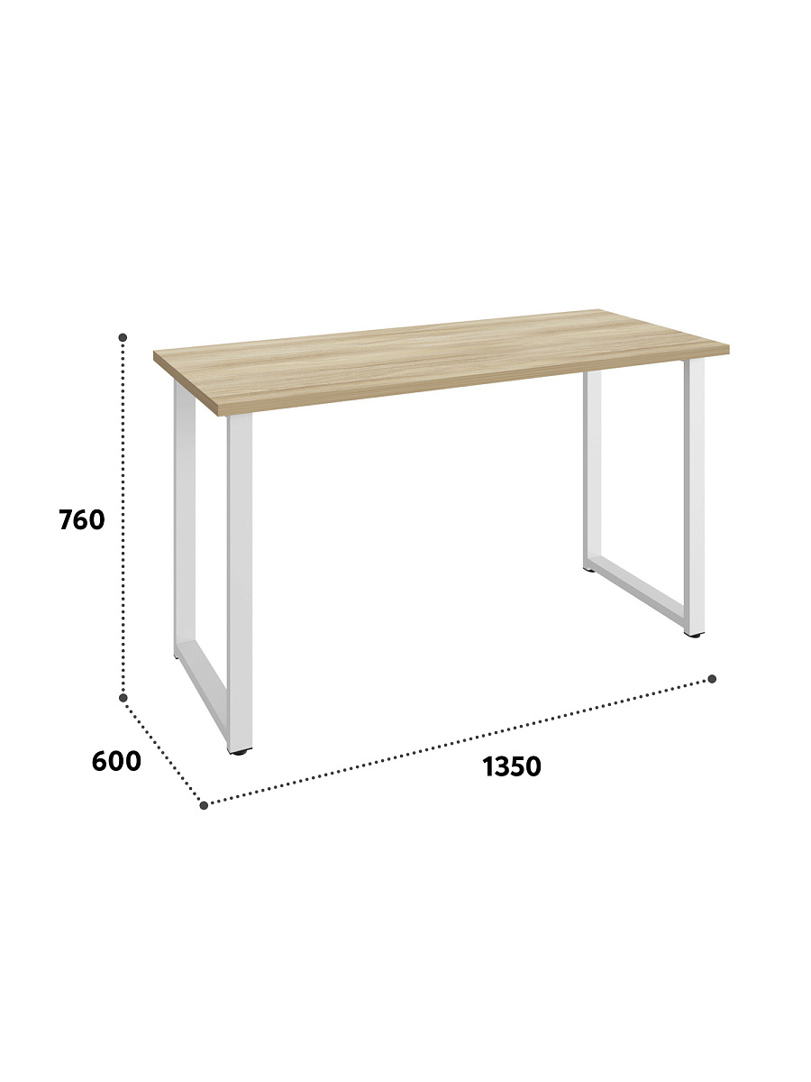 Стол С-600 блэквуд ячменный/каркас белый (1350х600)