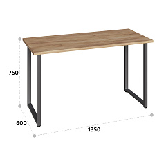 Стол С-600 дуб крафт золотой/каркас черный (1350х600)