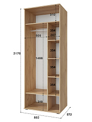 Шкаф для одежды Эмилия ЭЛ-16К комбинированный дуб крафт золотой/графит